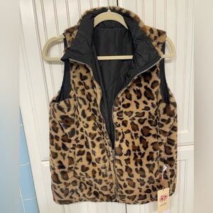 Entro Brown and Black Leopard Print Vest